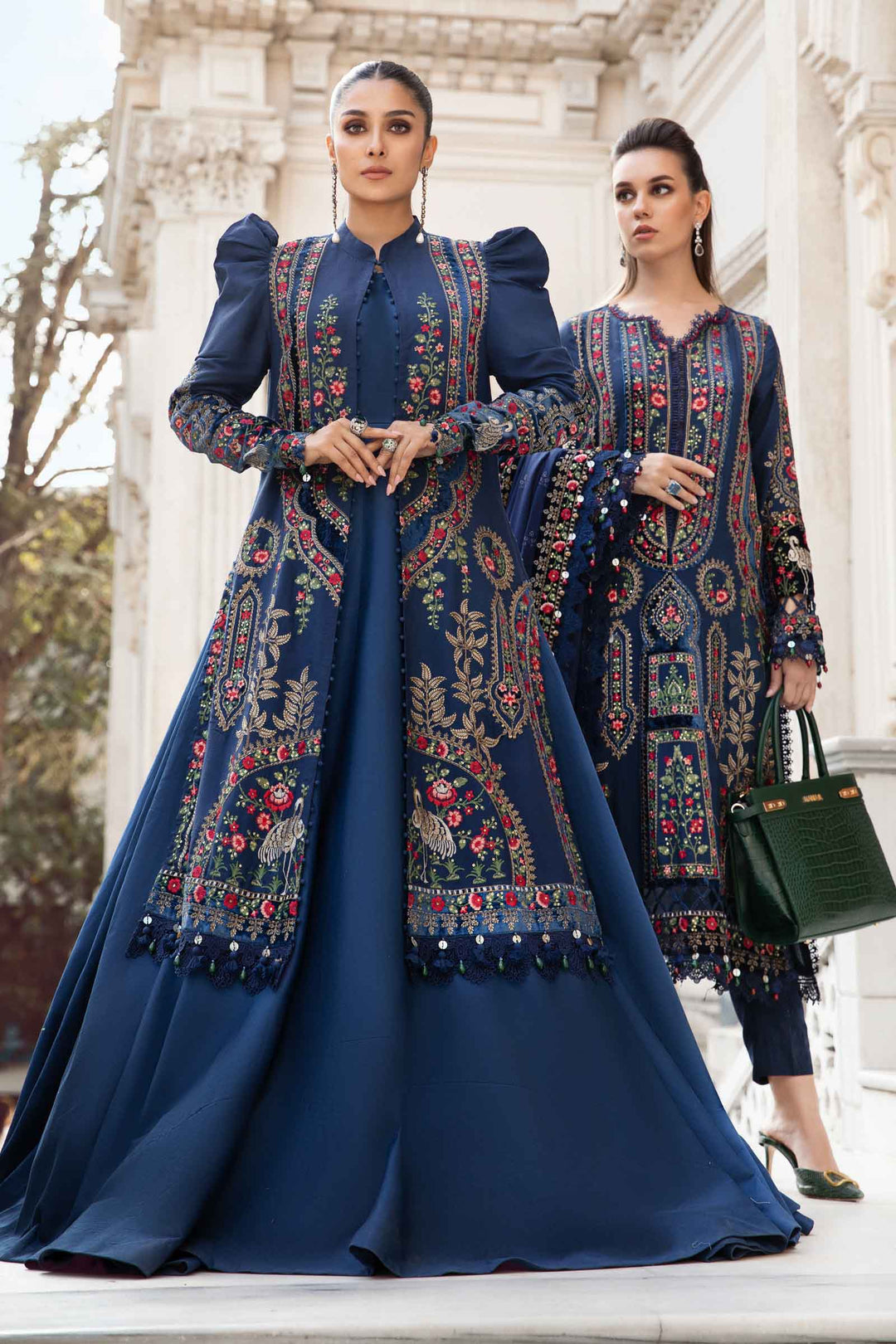 Dhanak 3PC Embroidered Shirt with Dhanak + Velvet Embroidered SHAWL