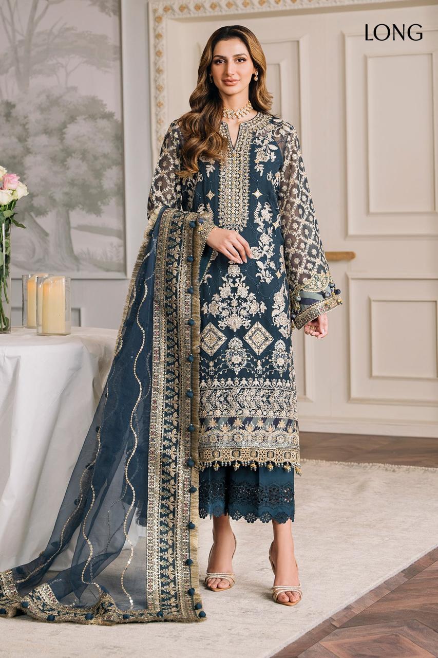 BAROQUE SOFT CHIFFON HEAVILY EMBROIDERY DRESS 3 PIECE 2352