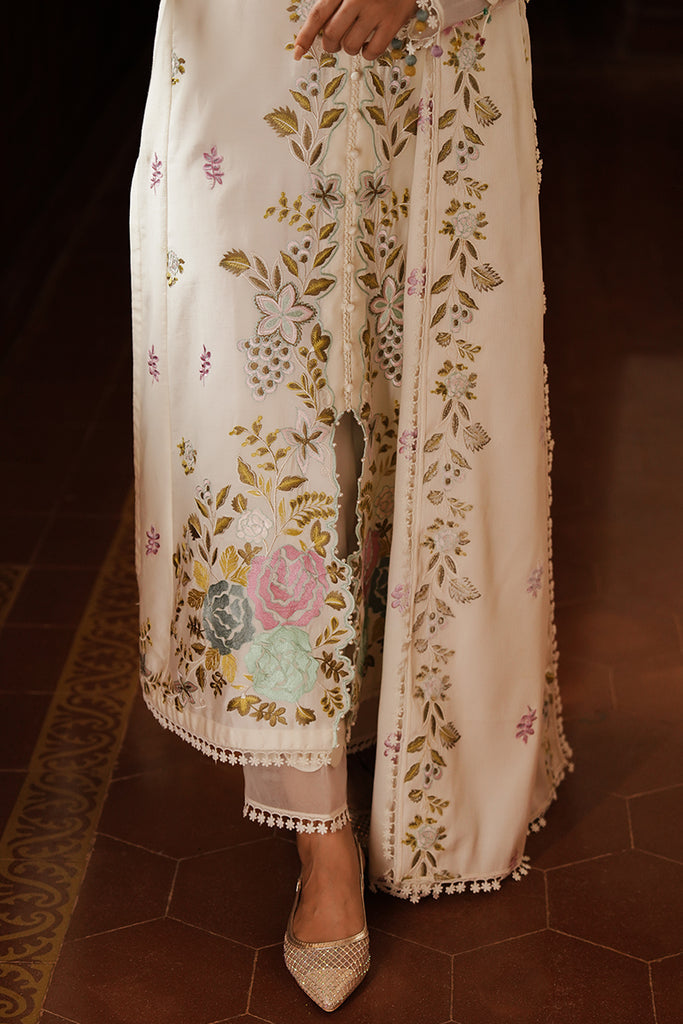 CROSS-STITCHED LUXURY UNSTITCHED WINTER DHANAK EMBROIDERED 3PC WITH DHANAK EMBROIDERED SHAWL