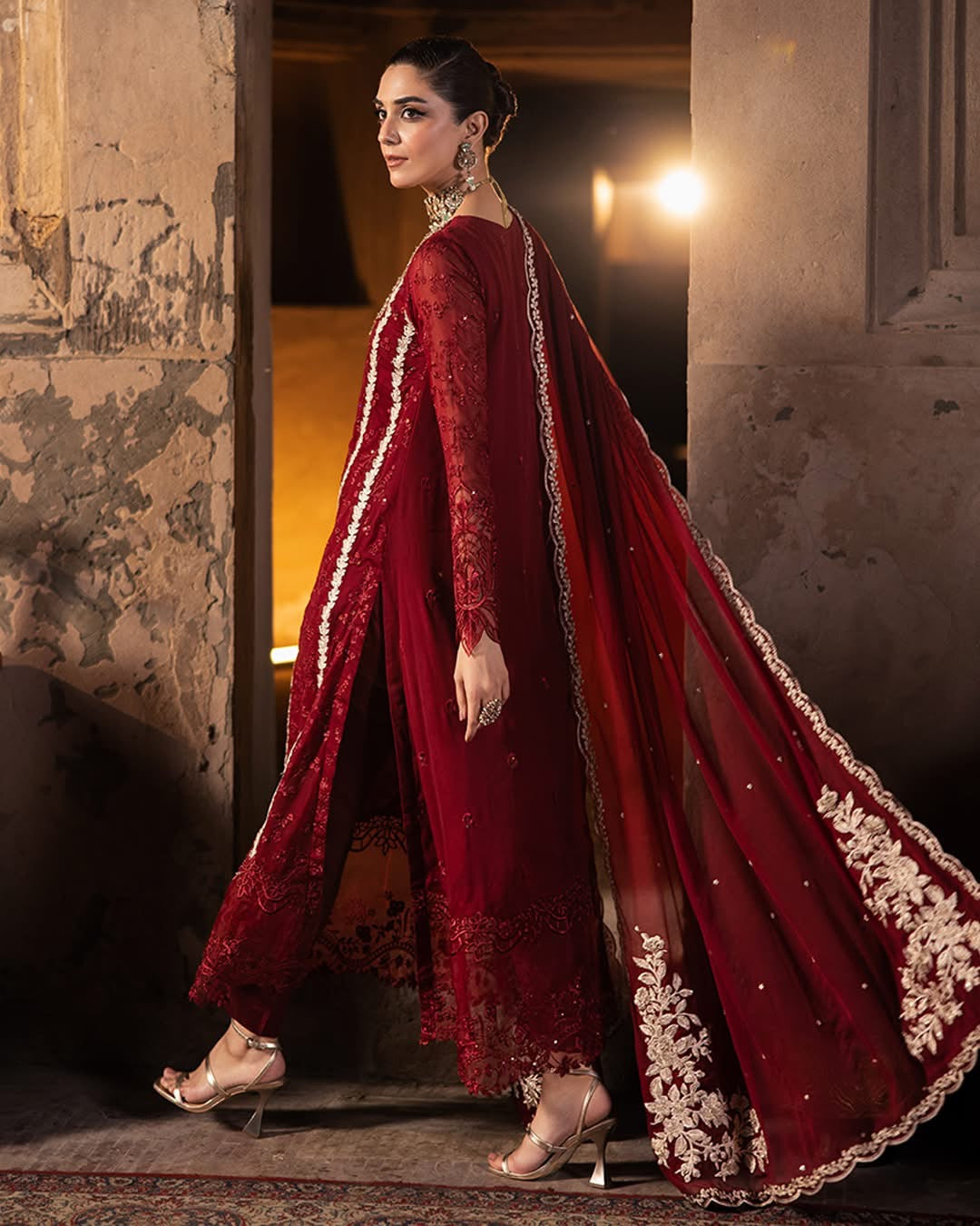 AZURE UNSTITCHED CHIFFON WEDDING AND PARTY WEAR COLLECTION