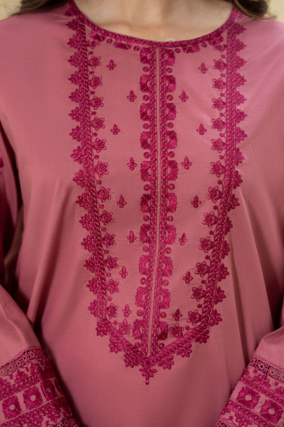 RUBY UNSTITCHED DHANAK 2PC WITH DHANAK EMBROIDERED TROUSER