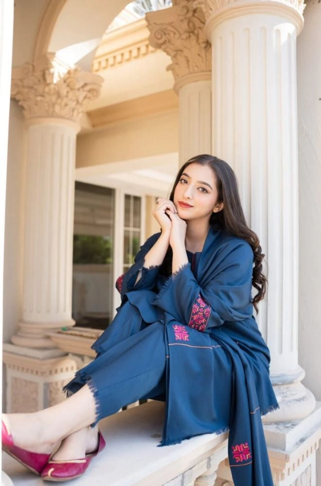 Aisling - 3PC Unstitched Dhanak Embroidered Shirt with Embroidered Dupatta and Trouser