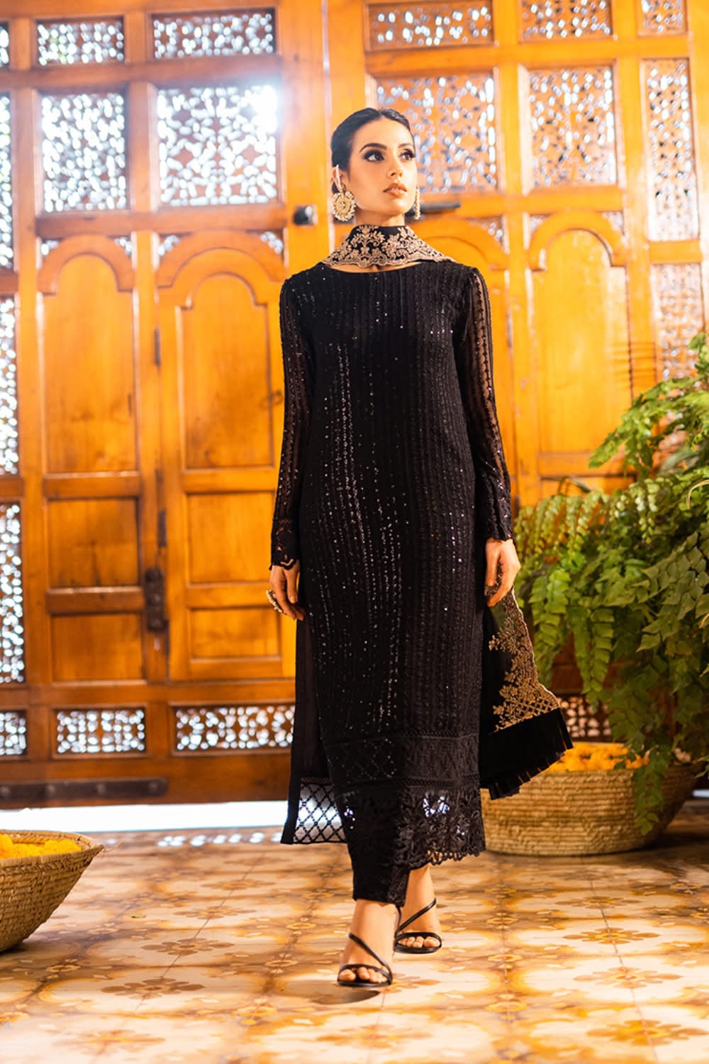 AZURE UNSTITCHED CHIFFON WEDDING AND PARTY WEAR COLLECTION