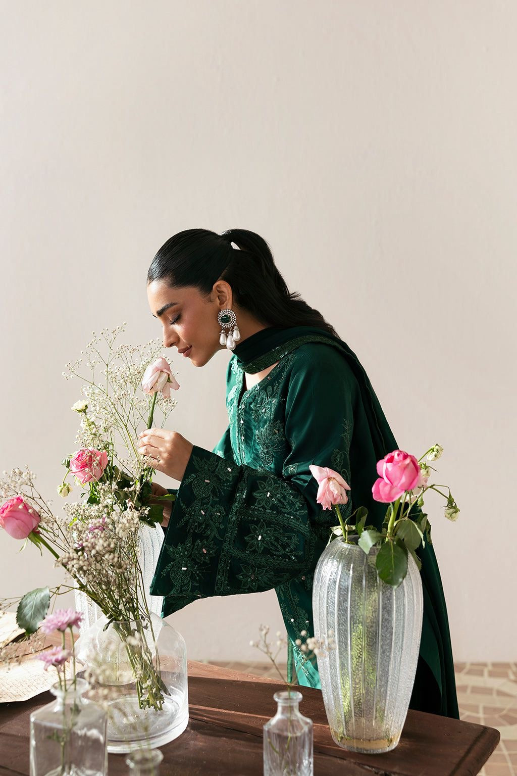 VANYA UNSTITCHED DHANAK EMBROIDERED 3PC WITH SHEESHA WORK EMBROIDERED SHAWL