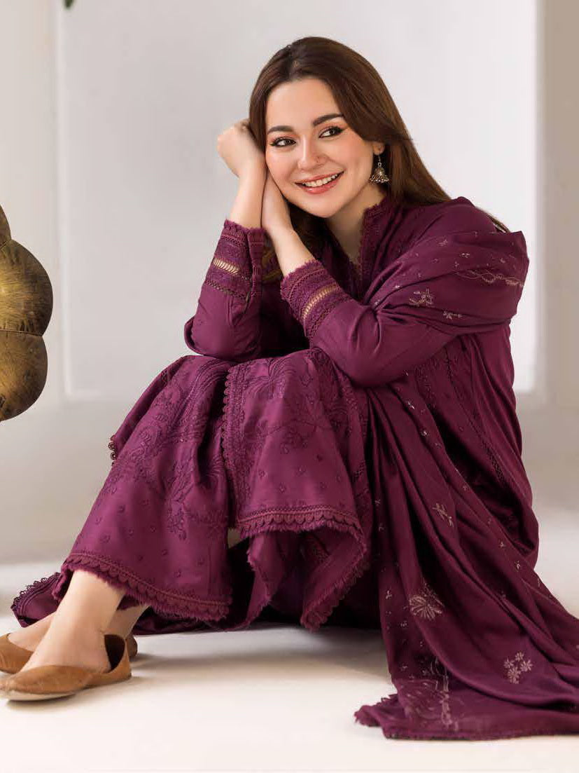 SOBIA NAZIR WINTER DHANAK UNSTITCHED 3PC WITH EMBROIDERED DHANAK SHAWL