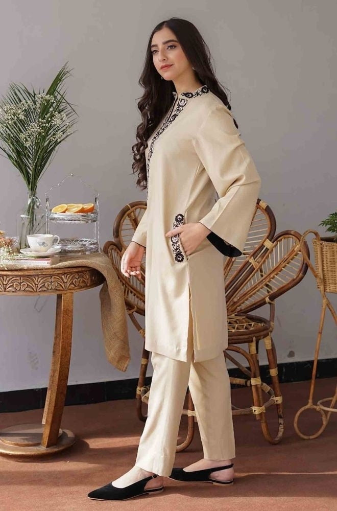 Aisling - 3PC Unstitched Dhanak Embroidered Shirt with Embroidered Dupatta and Trouser