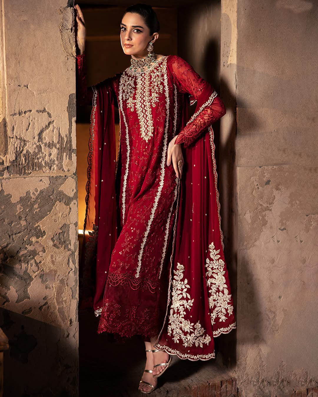 AZURE UNSTITCHED CHIFFON WEDDING AND PARTY WEAR COLLECTION