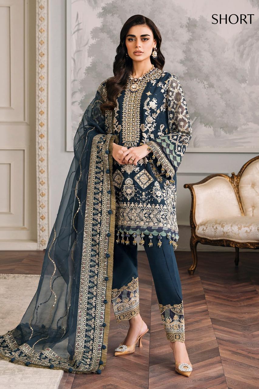BAROQUE SOFT CHIFFON HEAVILY EMBROIDERY DRESS 3 PIECE 2352