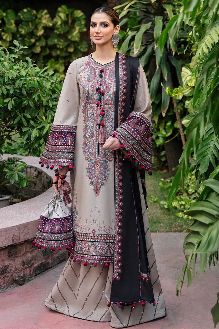 JAZMIN UNSTITCHED WINTER DHANAK 3PC WITH READY TO WEAR DHANAK SHAWL