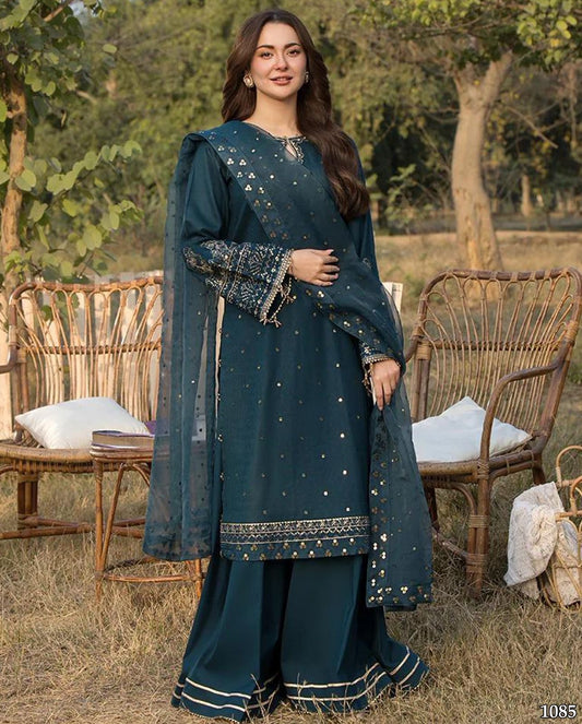 🍂*Coco Luxury Lawn Summer 3pc With Khaadi Net Dupatta BIC_2042*🍂