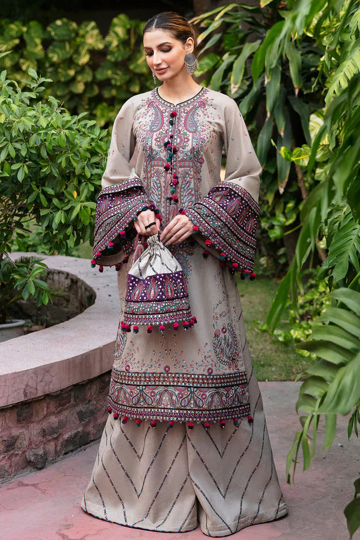 JAZMIN UNSTITCHED WINTER DHANAK 3PC WITH READY TO WEAR DHANAK SHAWL