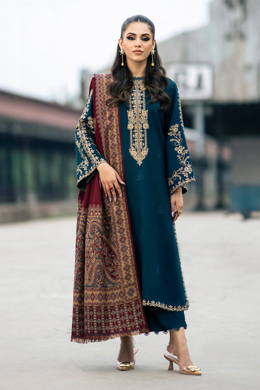 IZEL WINTER UNSTITCHED DHANAK 3PC WITH PRINTED SHAWL