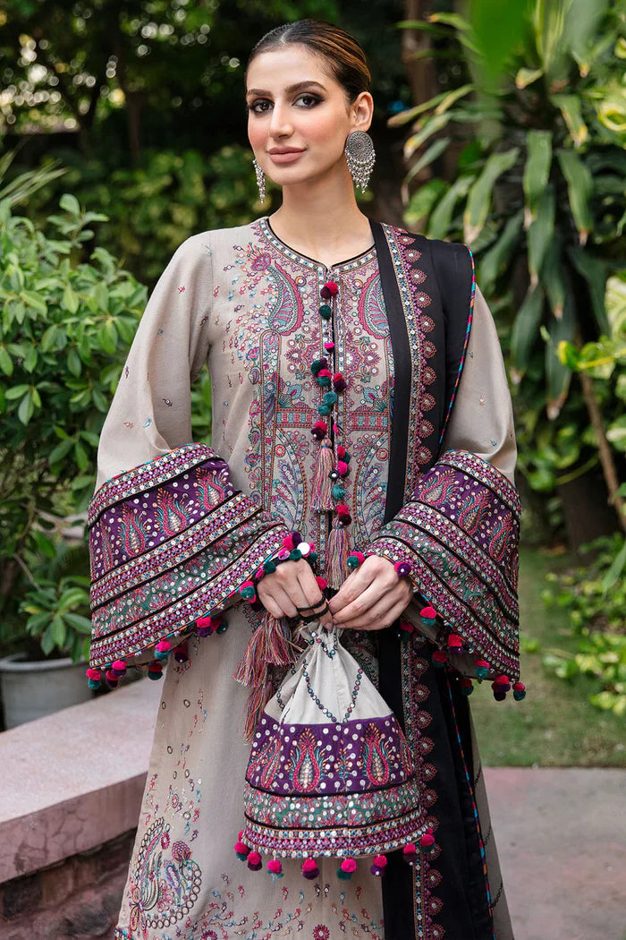 JAZMIN UNSTITCHED WINTER DHANAK 3PC WITH READY TO WEAR DHANAK SHAWL