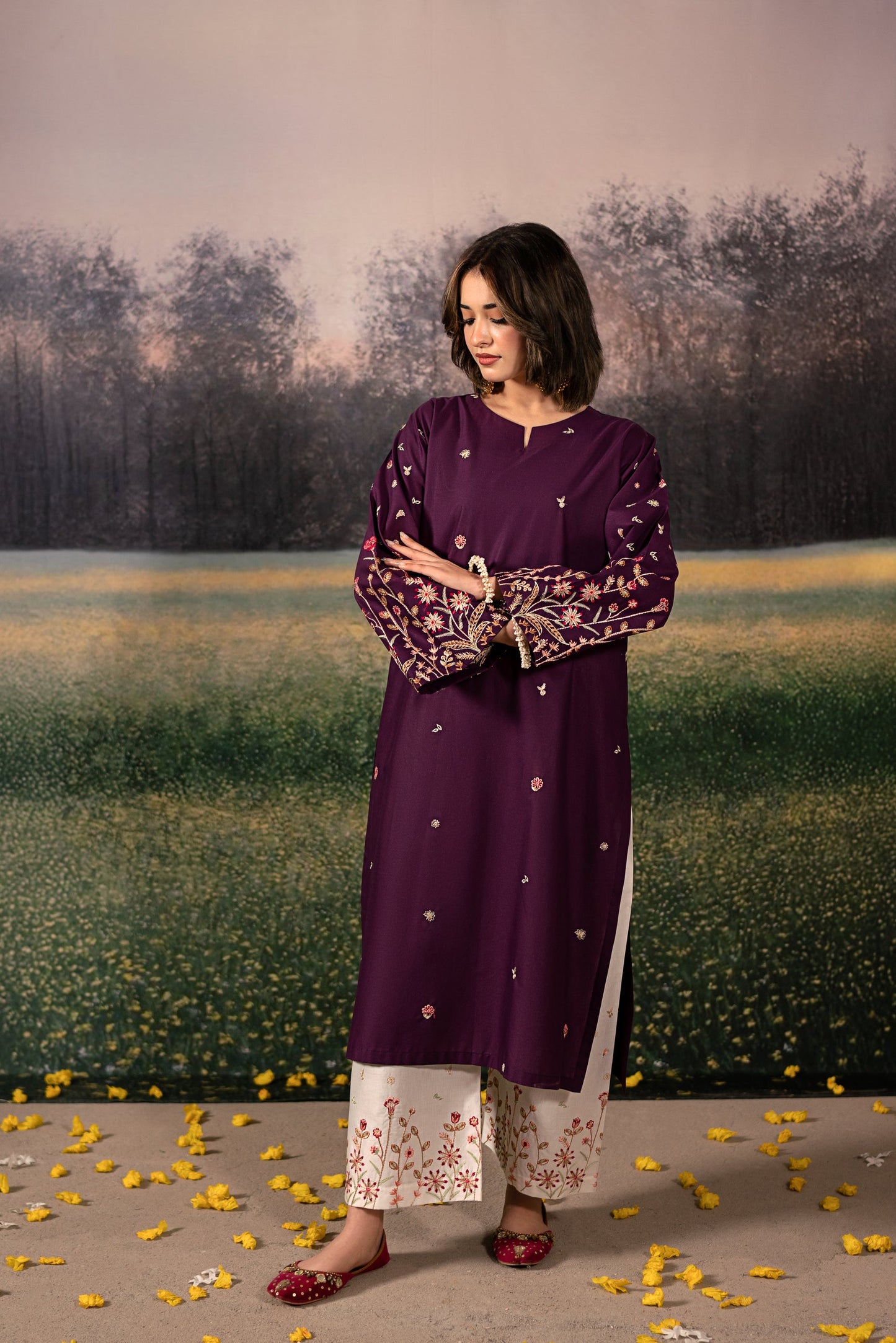 URGE Unstitched Dhanak 3PC With Printed Shawl