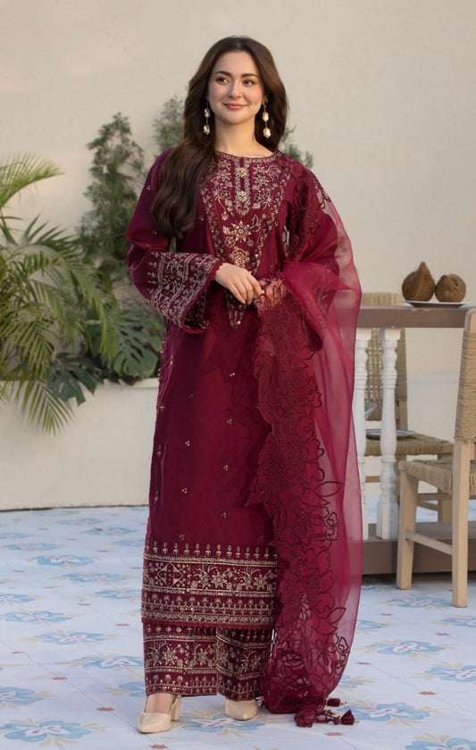 🍂*Coco Luxury Lawn Summer 3pc With Khaadi Net Dupatta BIC_2042*🍂