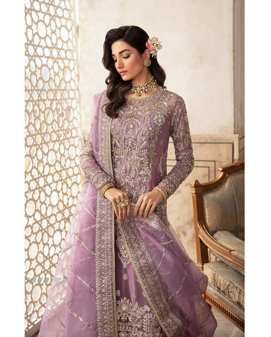 SAFFANA SOFT ORGANZA HEAVILY EMBROIDERY DRESS 3 PIECE 2353
