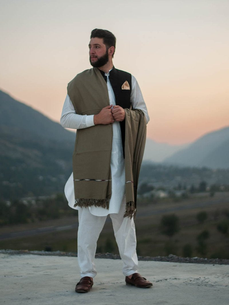 PURE PASHMINA WOOLEN SHAWL FOR MEN LIGHT-WEIGHT