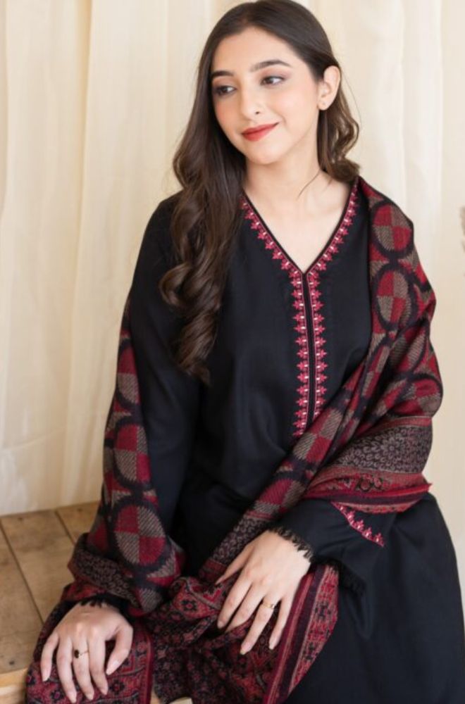 Aisling - 3PC Unstitched Dhanak Embroidered Shirt with Embroidered Dupatta and Trouser