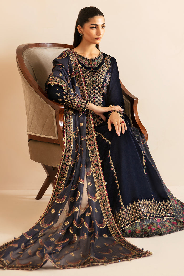 Jazmin 3PC Embroidered Velvet Suit with Embroidered Organza Dupatta (WM-200)