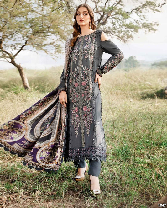 JAZMINE EMBROIDED LAWN 3PC WITH VOIL LAWN DUPATTA BIC_1047