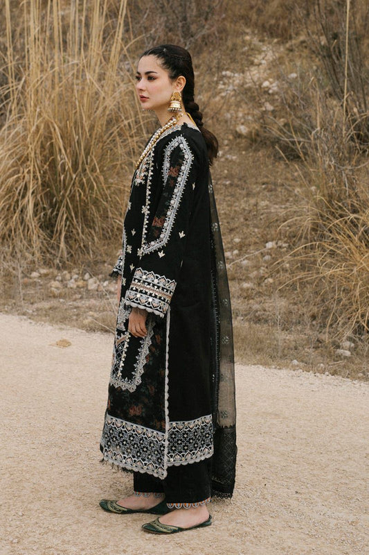 QALAMQAR EMBROIDED LAWN 3PC WITH NET EMBROIDED DUPATTA BIC_1104