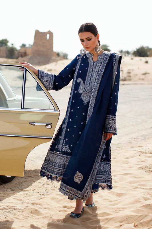 ZAHA EMBROIDED LAWN 3PC WITH BAMBER CHIFFON EMBROIDED DUPATTA BIC_1010