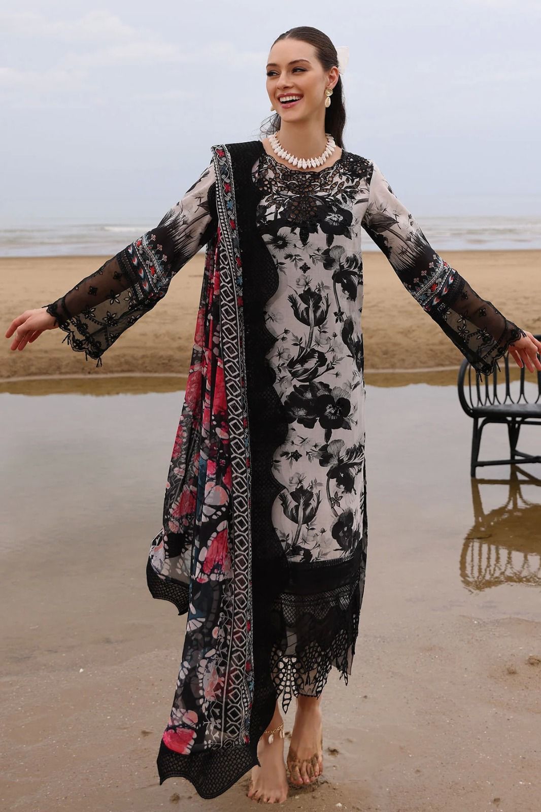 NUREH PRINTED LAWN 3PC WITH SOFT CHIFFON DUPATTA