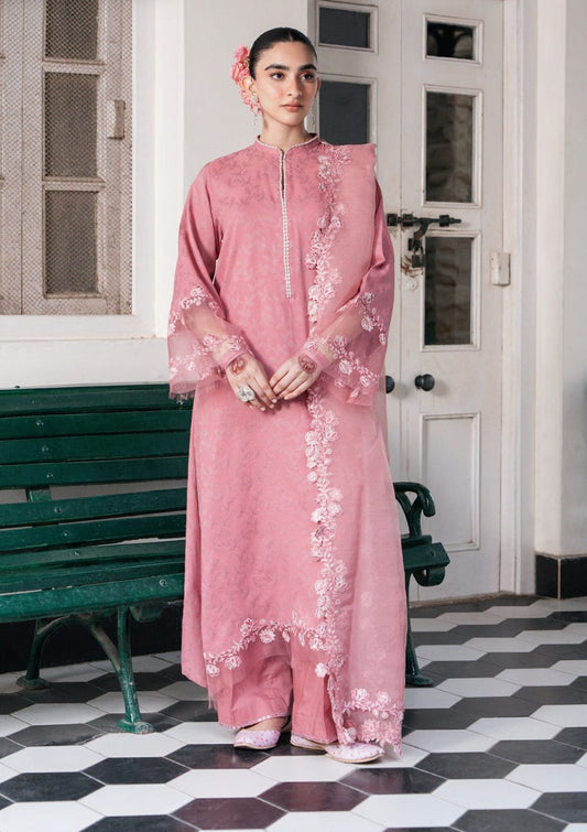 CROSS STITCH EMBROIDED LAWN 3PC WITH ORGANZA CUTWORK EMBROIDED DUPATTA