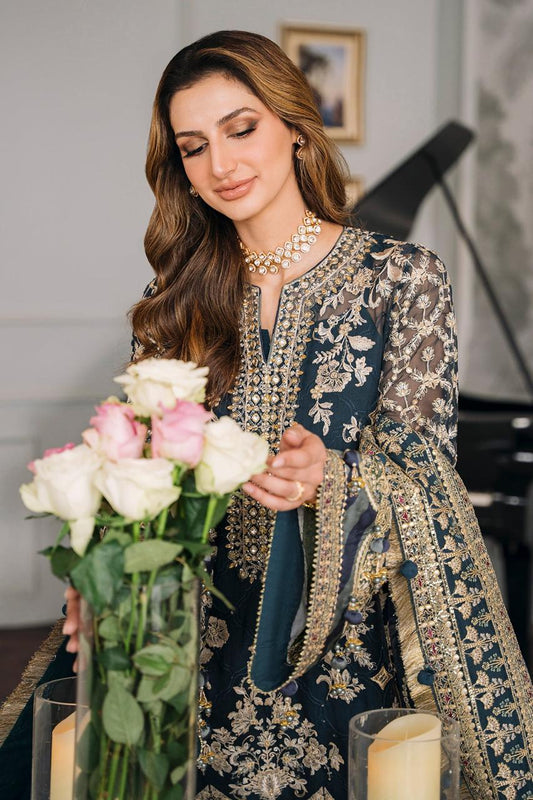 BAROQUE SOFT CHIFFON HEAVILY EMBROIDERY DRESS 3 PIECE 2352